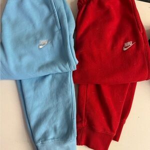 Nike Men's sky Blue and Red Sweatpants